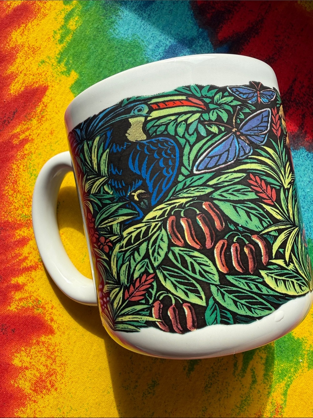 Tropical Rainforest Ceramic Mug SF soap collector Jungle Print XL coffee cup